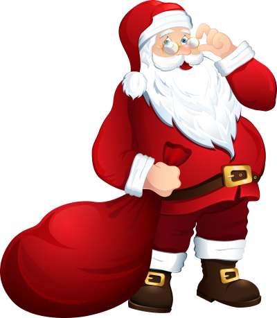 Santa Claus With Red Bag Transparent Free PNG Images