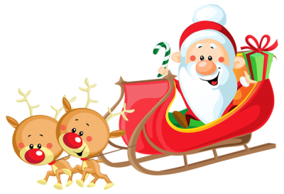 Cartoon Happy Deer And Santa Transparent Hd Download PNG Images