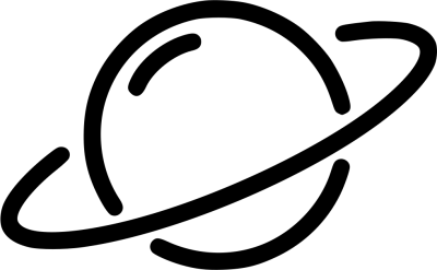 Flat Black Lines Saturn Illustration Png Transparent PNG Images