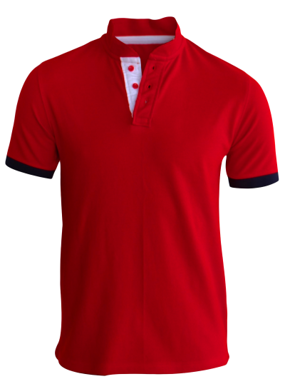 red polo neck t shirt