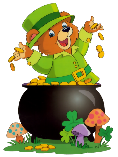 St Patricks Day Bear Gold With Transparent Png PNG Images