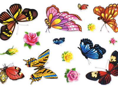 Cute Butterfly Stickers Free Transparent PNG Images