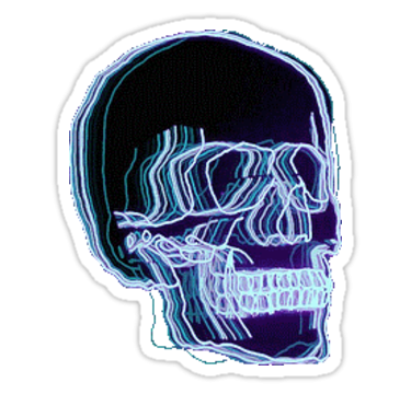 Neon skull sticker hd transparent image png