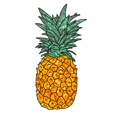 Orange pineapple sticker transparent png picture
