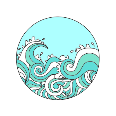 Tumblr Light Blue Wave Cute Sticker Photo Transparent PNG Images