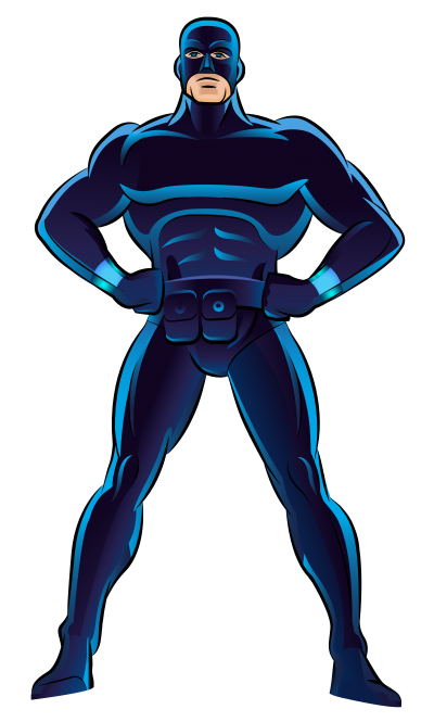 Cartoon Blue Superhero Transparent Photos PNG Images