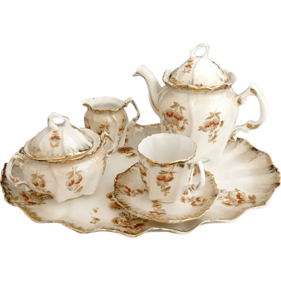 Cream Tea Set Simple PNG Images