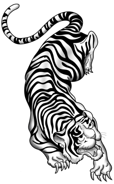 Black And White Tribal Tiger Tattoos Images PNG Images