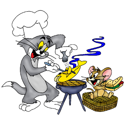 Cartoon grid tom and jerry clipart characters png