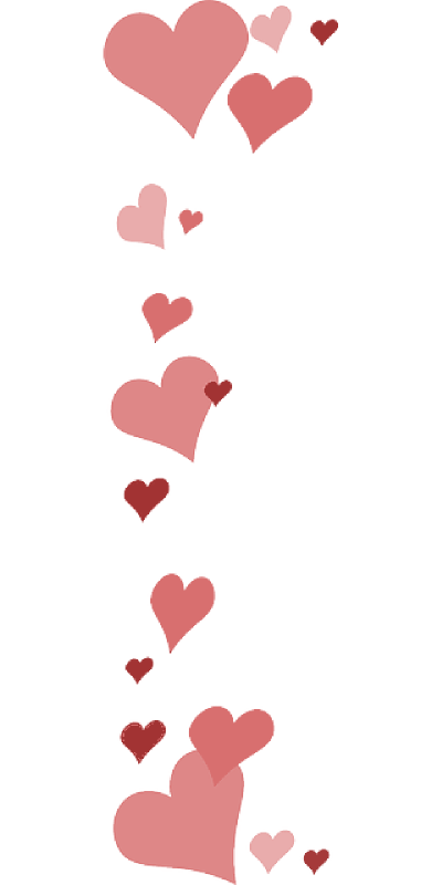 Love Border Pink Hearts Valentine Png PNG Images