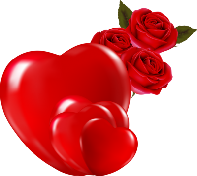 Valentine Rose With Hearts Png PNG Images