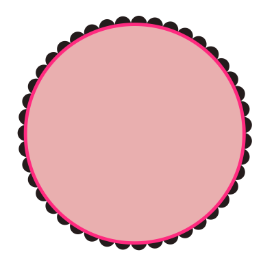 Scalloped Round Frame Png PNG Images