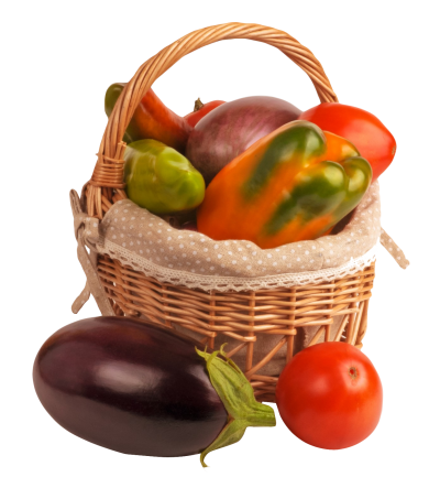 Vegetables Basket With Old Style Transparent Background PNG Images
