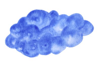 Cloud Drawing In Navy Blue Watercolor Background Png PNG Images