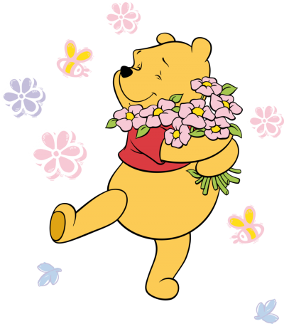 Winnie The Pooh Flowers Picture PNG Images