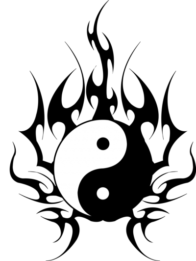 Yin Yang Tribal Design Png PNG Images